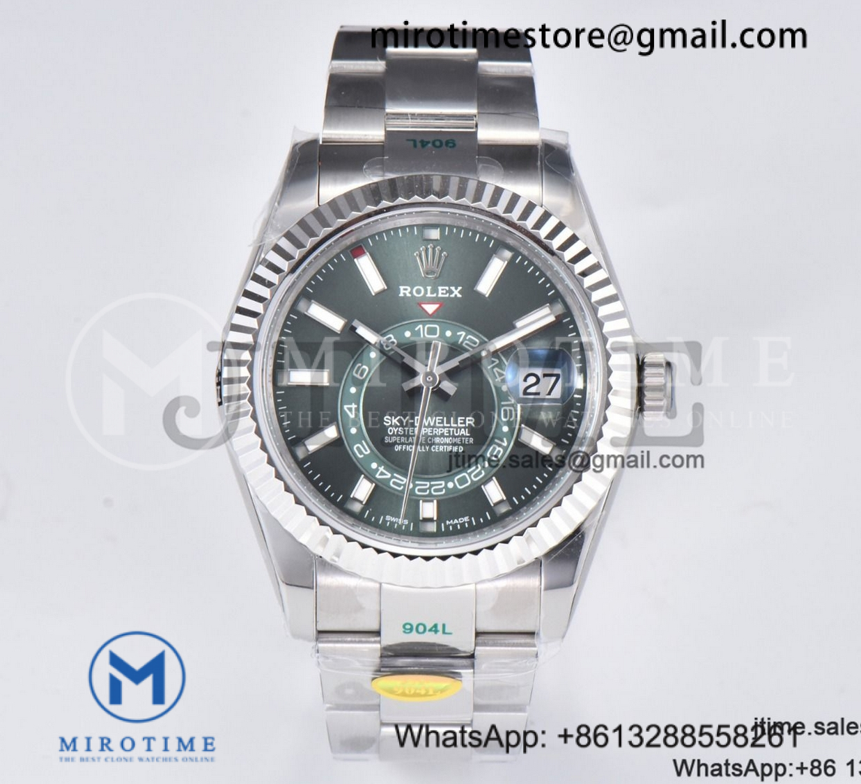 Sky-Dweller 326934 904L SS ZF 1:1 Best Edition Green Dial on SS Bracelet Asian 2824
