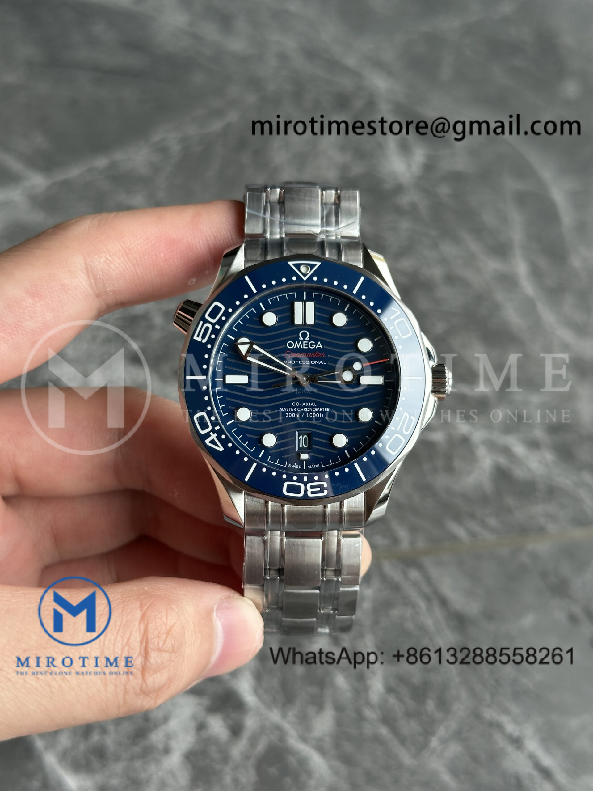 Seamaster Diver 300M VSF 1:1 Best Edition Blue Ceramic Blue Dial on SS Bracelet VS8800 V4 (Integrated Clone Movement)
