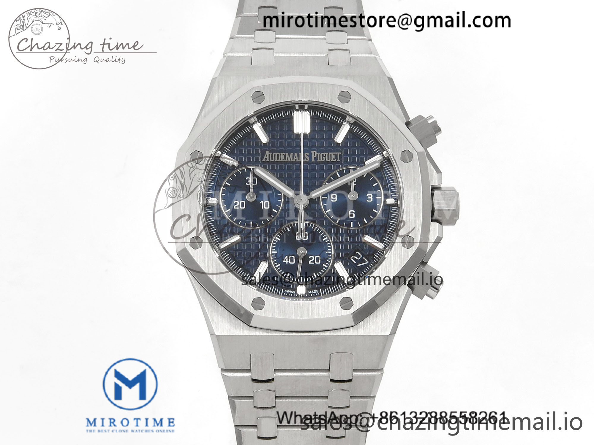 Royal Oak Chrono 26240 SS TOPF 1:1 Best Edition Blue Dial on SS Bracelet SA4401 Super Clone