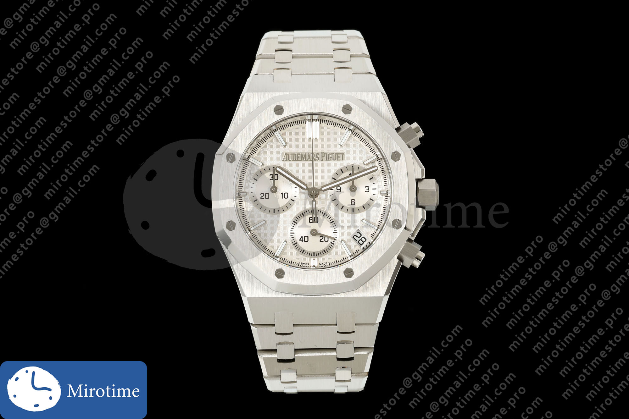Royal Oak Chrono 26240 SS ZF 1:1 Best Edition White Dial on SS Bracelet SA4401 Super Clone V2 (Free Sprung)