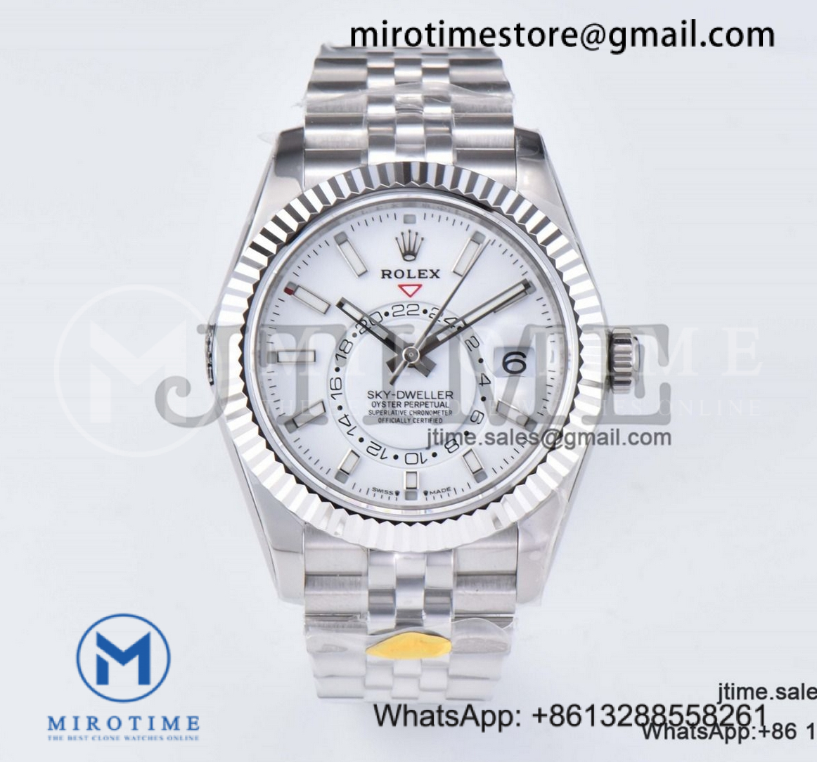 Sky-Dweller 326934 904L SS ZF 1:1 Best Edition White Dial on SS Jubilee Bracelet A2824