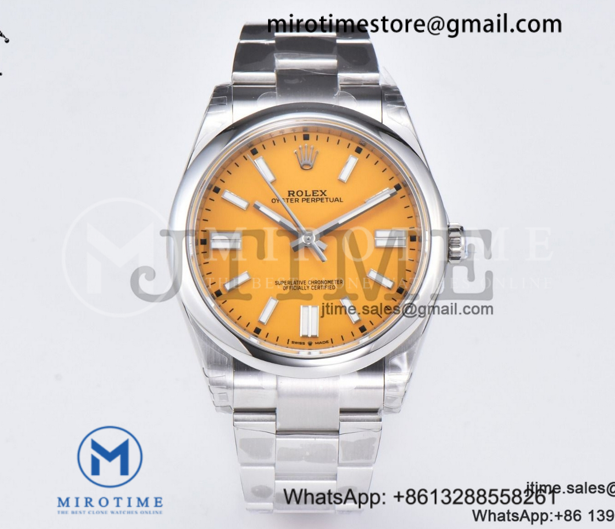Oyster Perpetual 124300 41mm VSF 1:1 Best Edition 904L Steel Yellow Dial VS3235