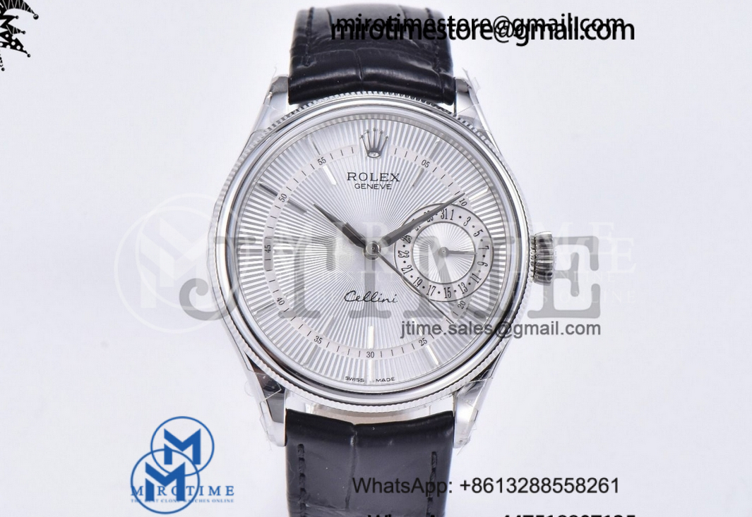 Cellini 50519 SS GMF 1:1 Best Edition White Dial on Black Leather Strap SA3165