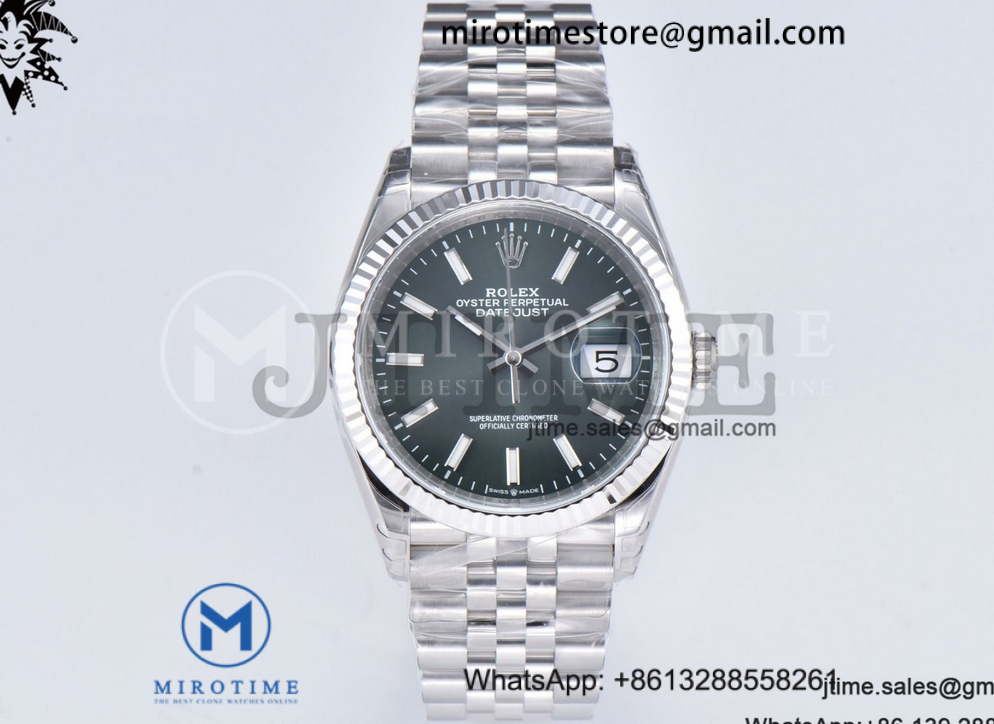 DateJust 36 SS 126234 VSF 1:1 Best Edition 904L Steel Green Sundust Dial on Jubilee Bracelet VS3235