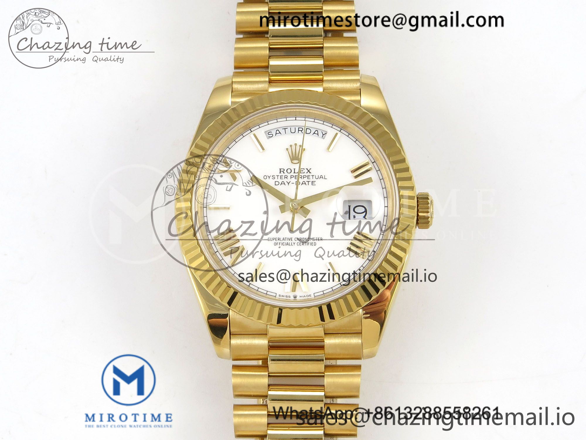 Day Date 40 YG 228238 QF 1:1 Best Edition White Roman Dial on President Bracelet A2836 V6 (200g)