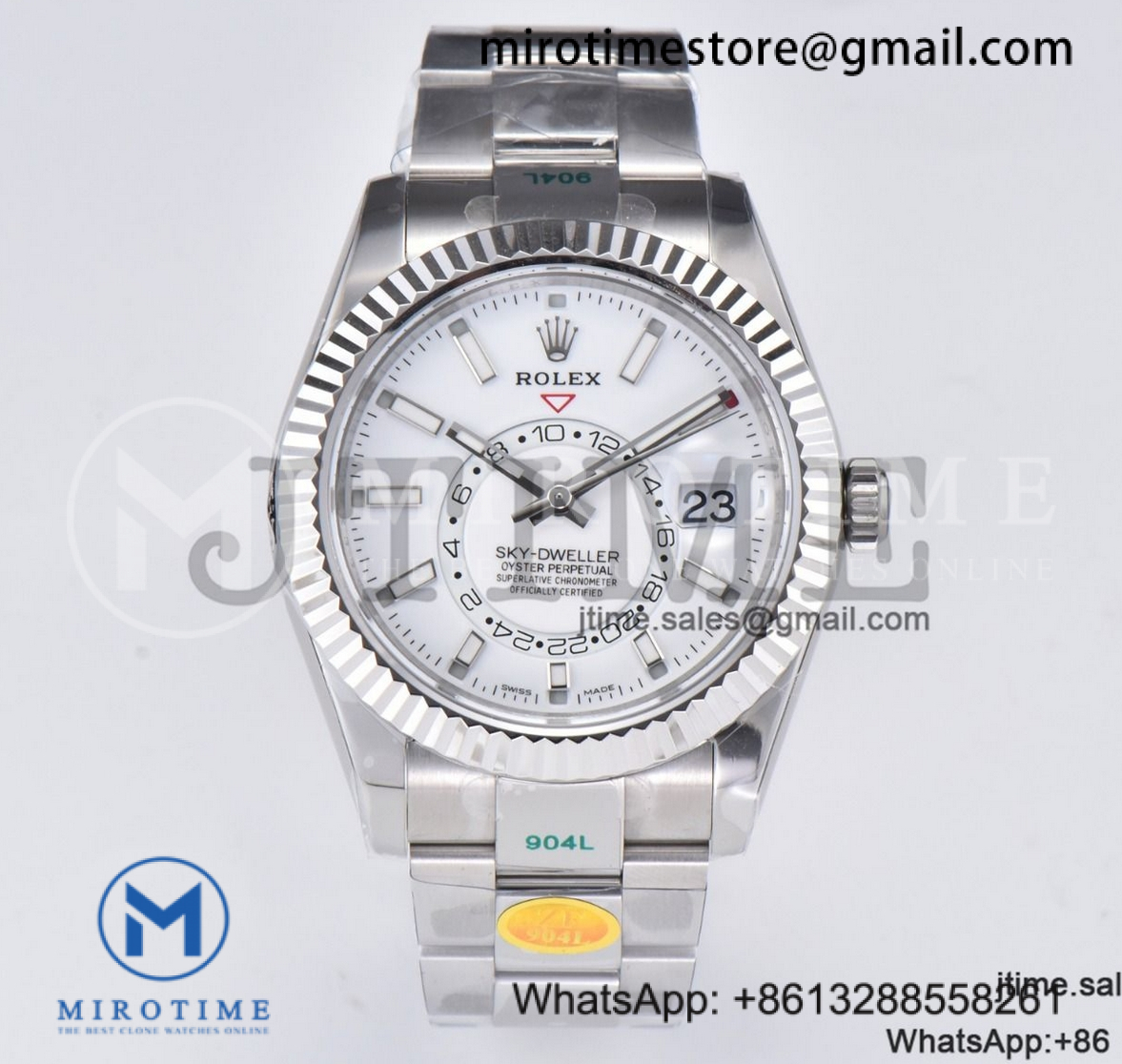 Sky-Dweller 326934 904L SS ZF 1:1 Best Edition White Dial on SS Bracelet Asian 2824