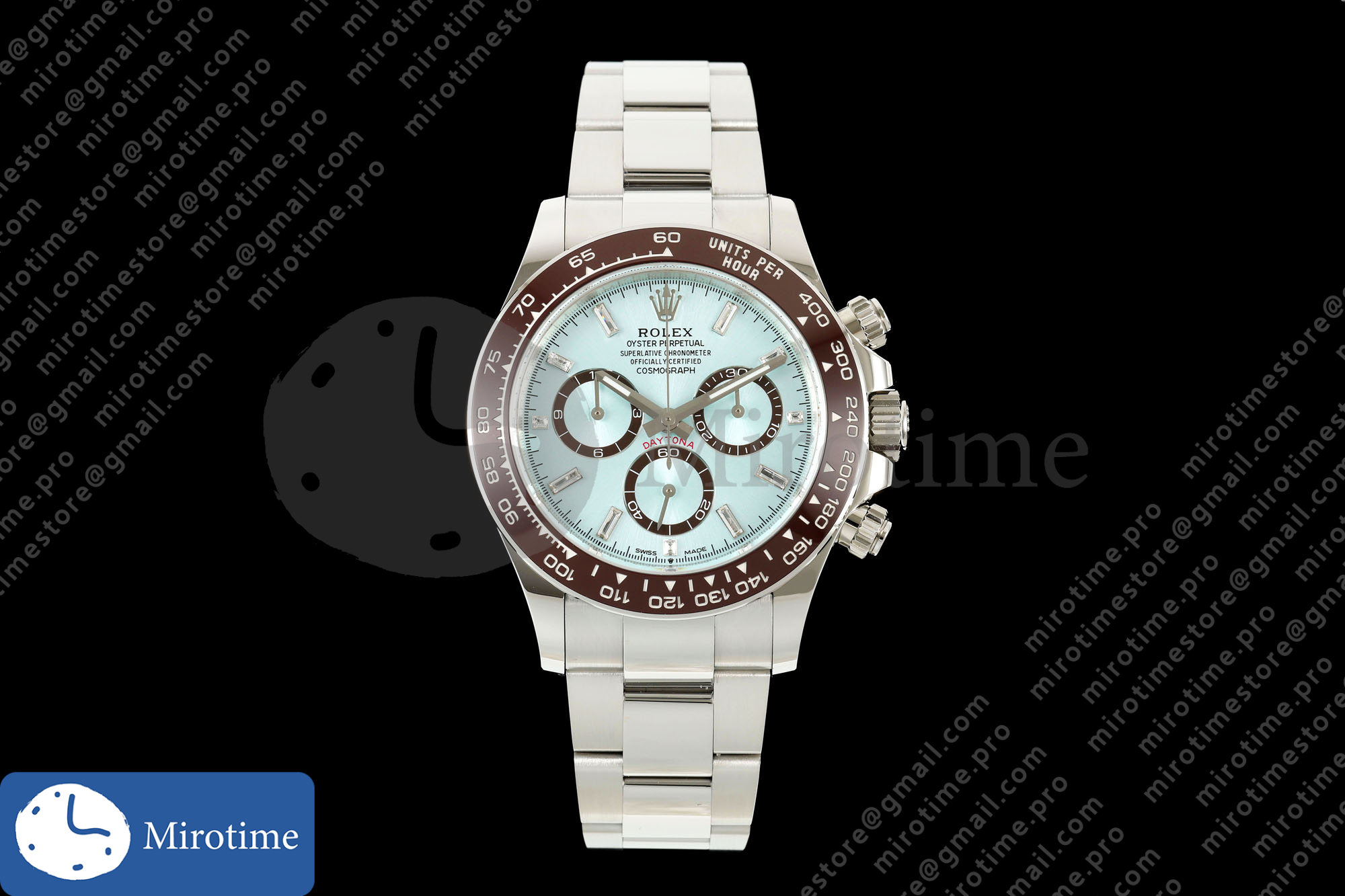Daytona 126506 RWF 1:1 Best Edition Ice Blue Crystal Dial on SS Bracelet JH4131 Free Sprung (Weighted)