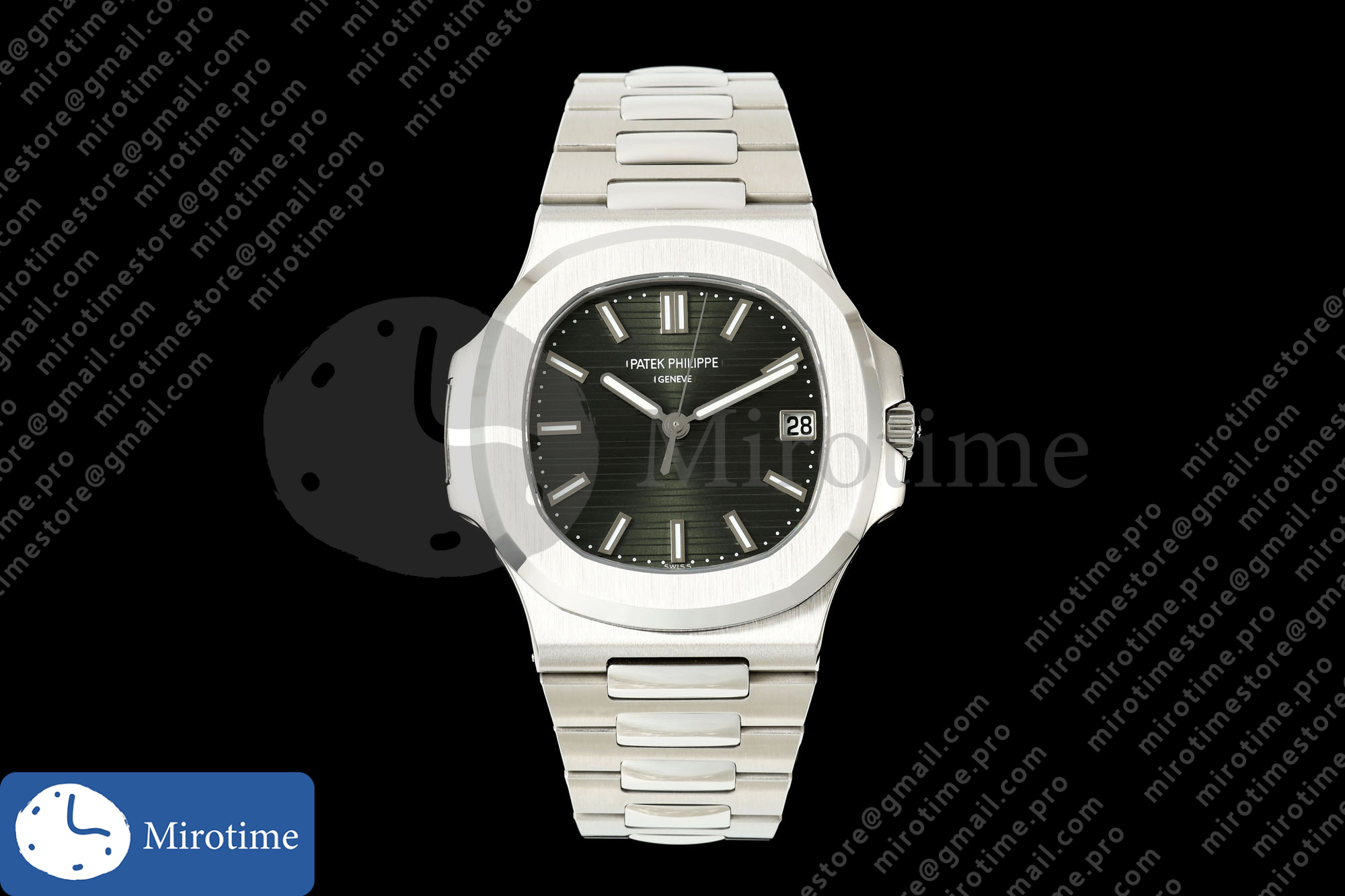 Nautilus 5711 DDF 1:1 Best Edition Green Textured Dial on SS Bracelet DPB330 Super Clone V2