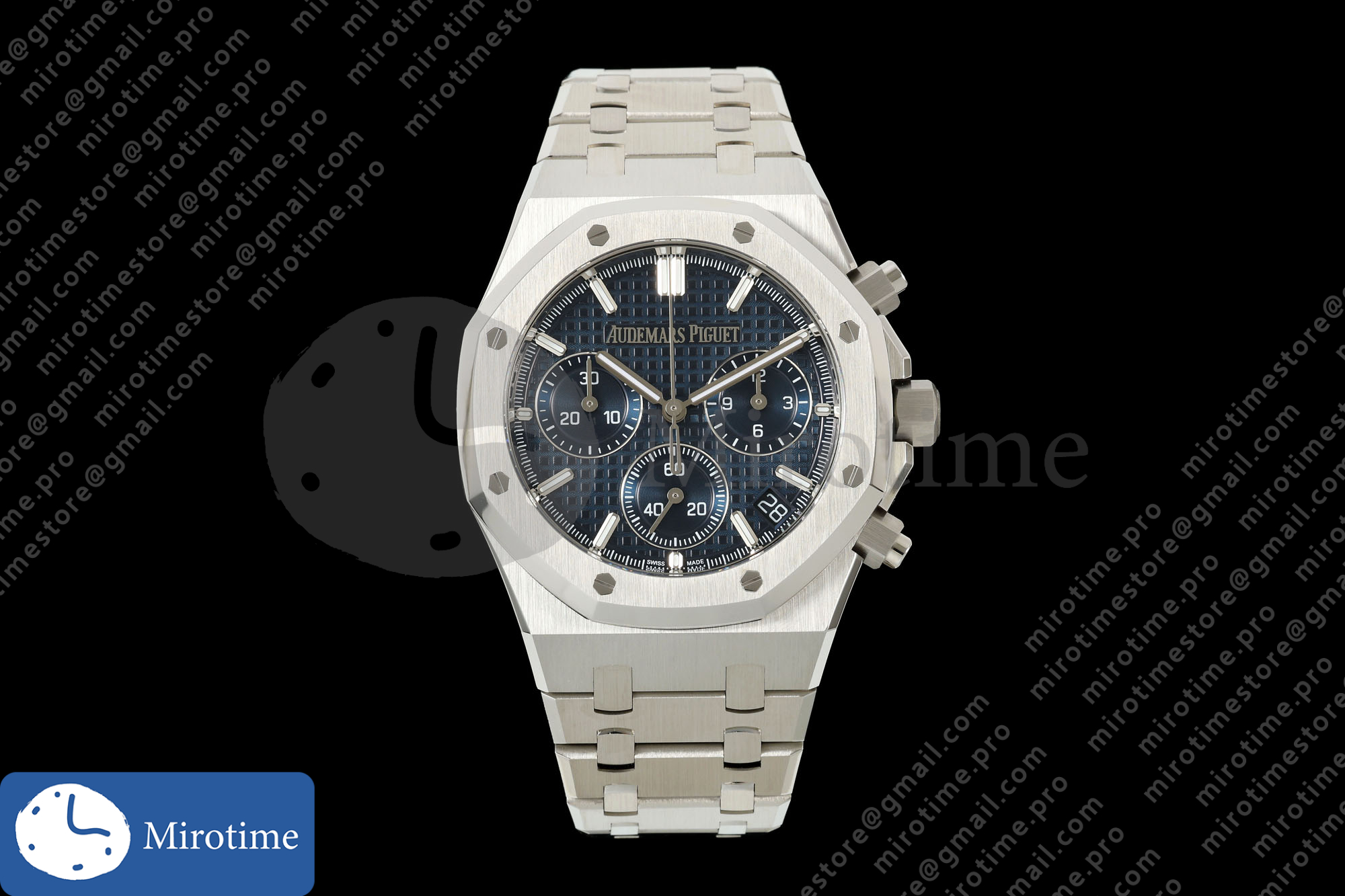 Royal Oak Chrono 26240 SS ZF 1:1 Best Edition Blue Dial on SS Bracelet SA4401 Super Clone V2 (Free Sprung)