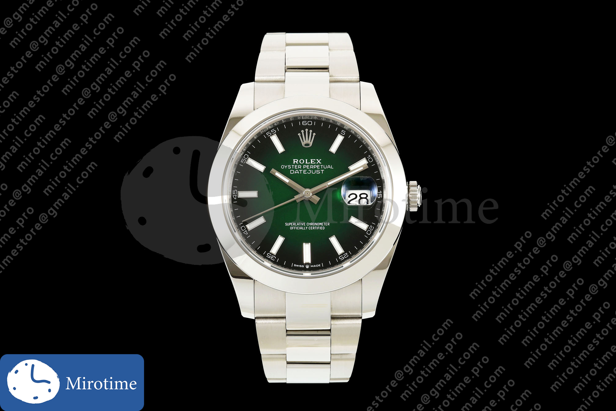 DateJust 41 126300 SEEK 1:1 Best Edition 904L Steel Green Ombre Dial on Oyster Bracelet VR3235