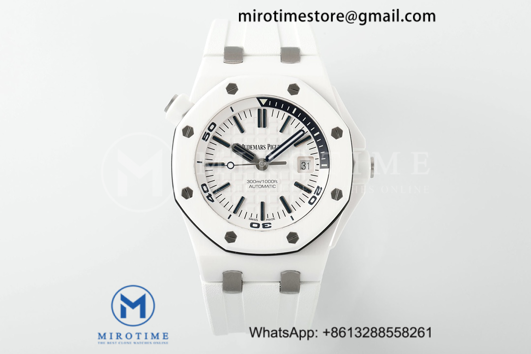Royal Oak Offshore Diver 15707 White Ceramic ZF 1:1 Best Edition SA3120 Super Clone