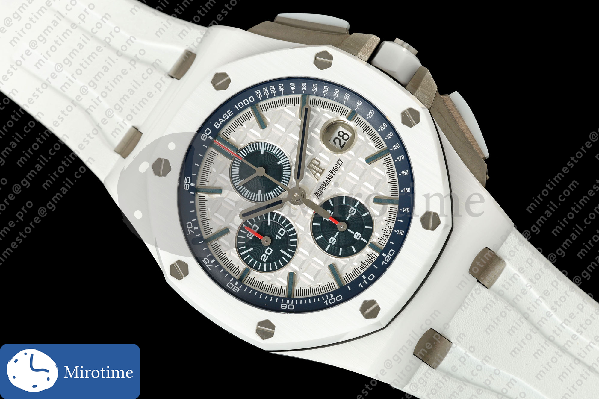 Royal Oak Offshore 44mm White Ceramic JF 1:1 Best Edition White Dial on Rubber Strap A3126 — photo 3