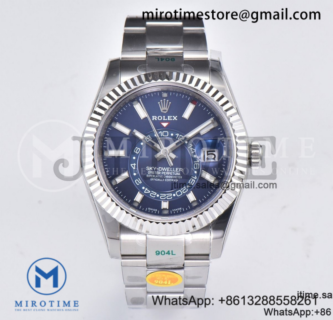 Sky-Dweller 326934 904L SS ZF 1:1 Best Edition Blue Dial on SS Bracelet Asian 2824
