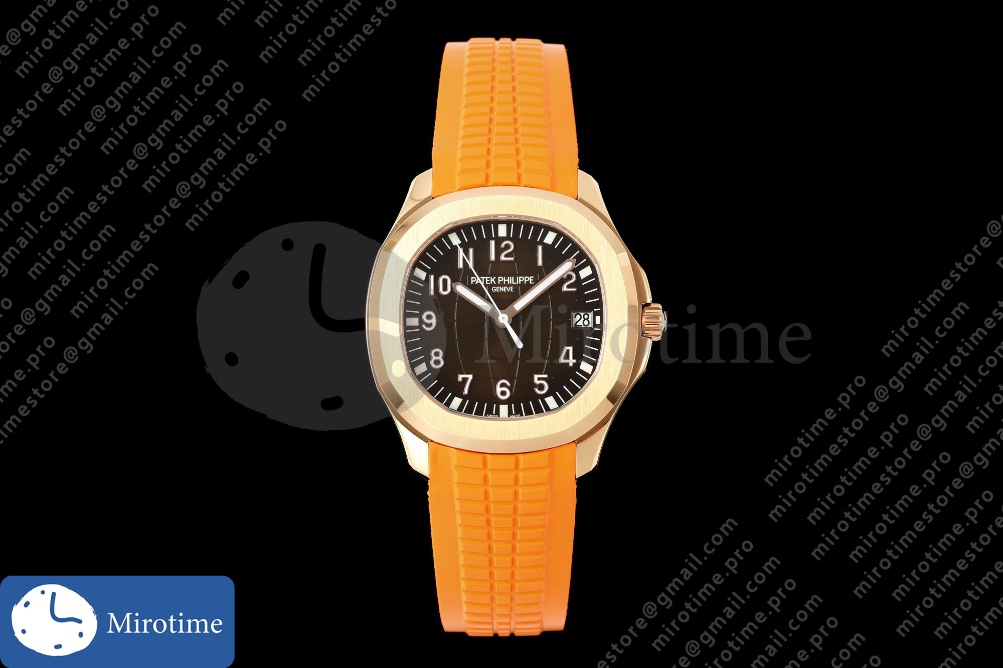Aquanaut 5167 RG BBF 1:1 Best Edition Brown Dial on Orange Rubber Strap DPB330 Super Clone