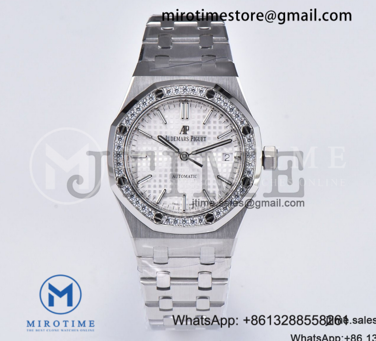 Royal Oak 37mm 15451 SS APSF 1:1 Best Edition White Textured Dial on SS Bracelet SA3120 Super Clone