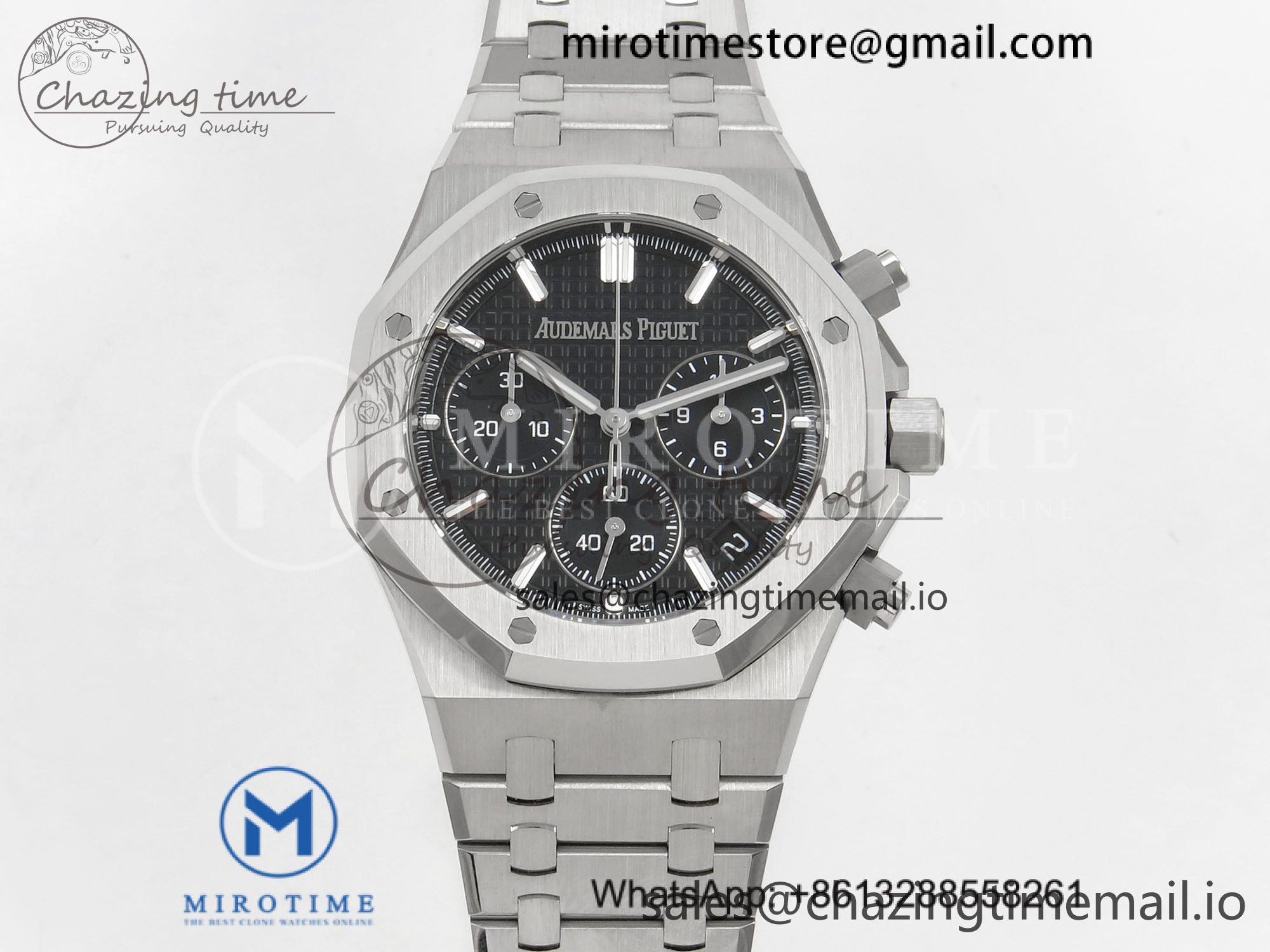 Royal Oak Chrono 26240 SS TOPF 1:1 Best Edition Black Dial on SS Bracelet SA4401 Super Clone