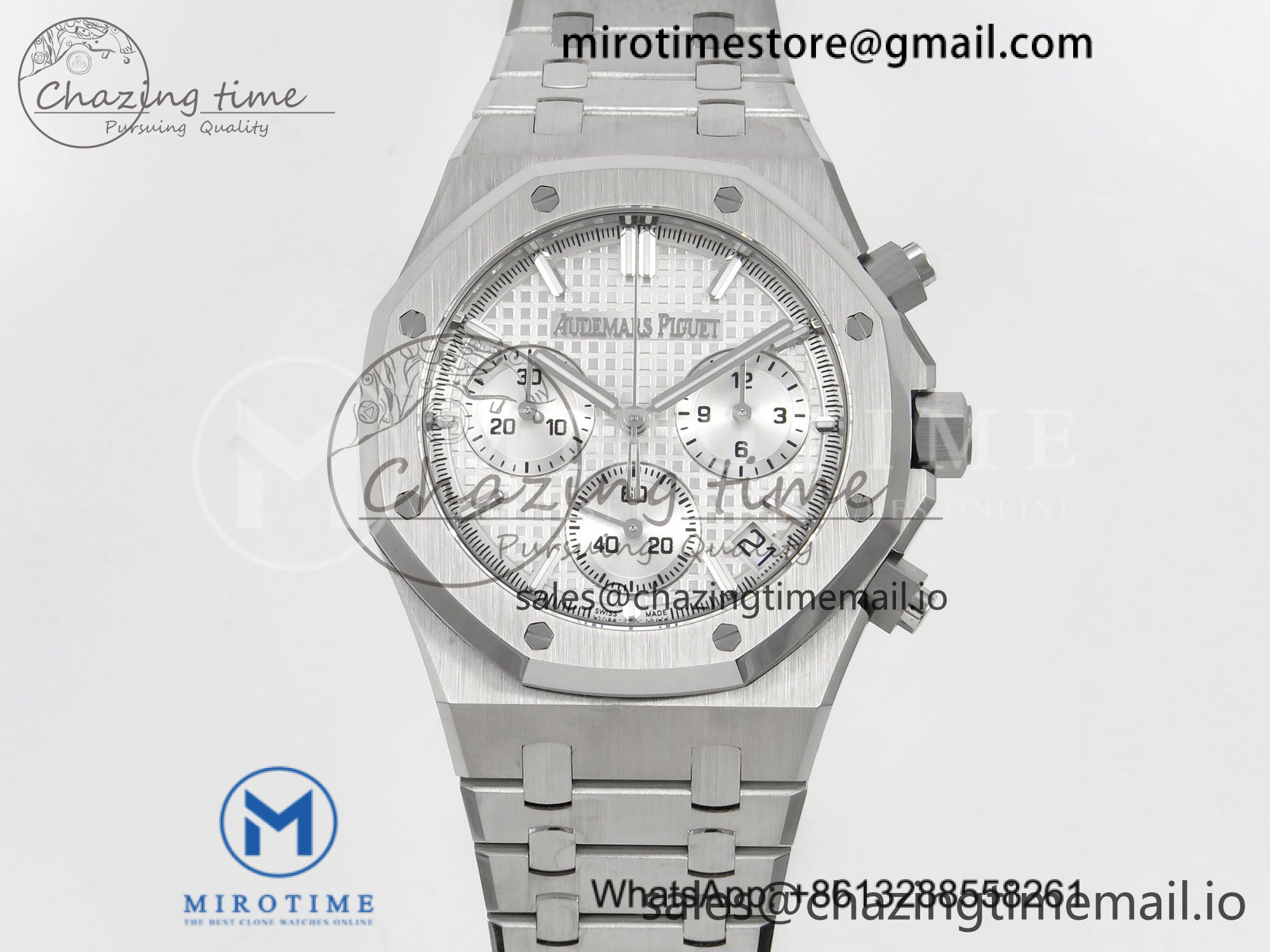 Royal Oak Chrono 26240 SS TOPF 1:1 Best Edition Sliver Dial on SS Bracelet SA4401 Super Clone