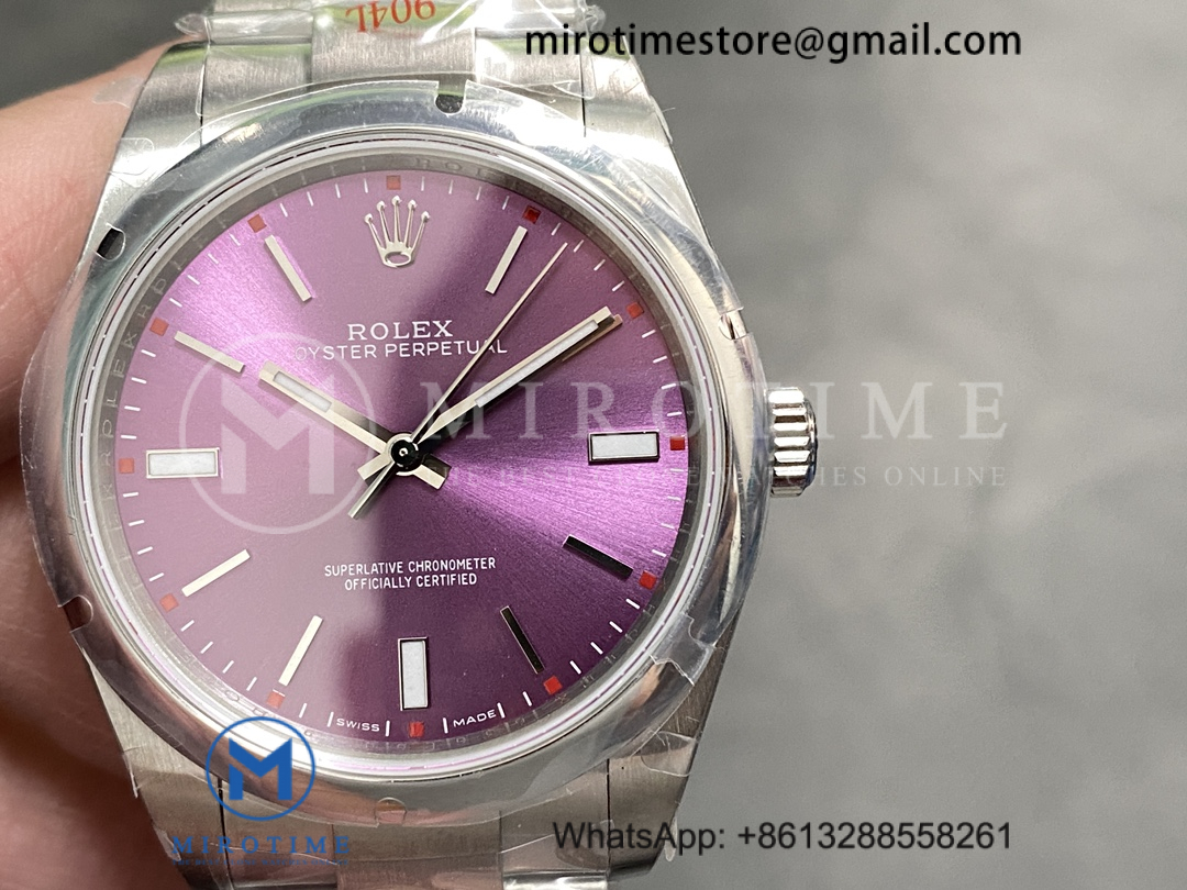 Oyster Perpetual 39mm 114300 GMF Best Edition Red Grape Dial on SS Bracelet SA3132