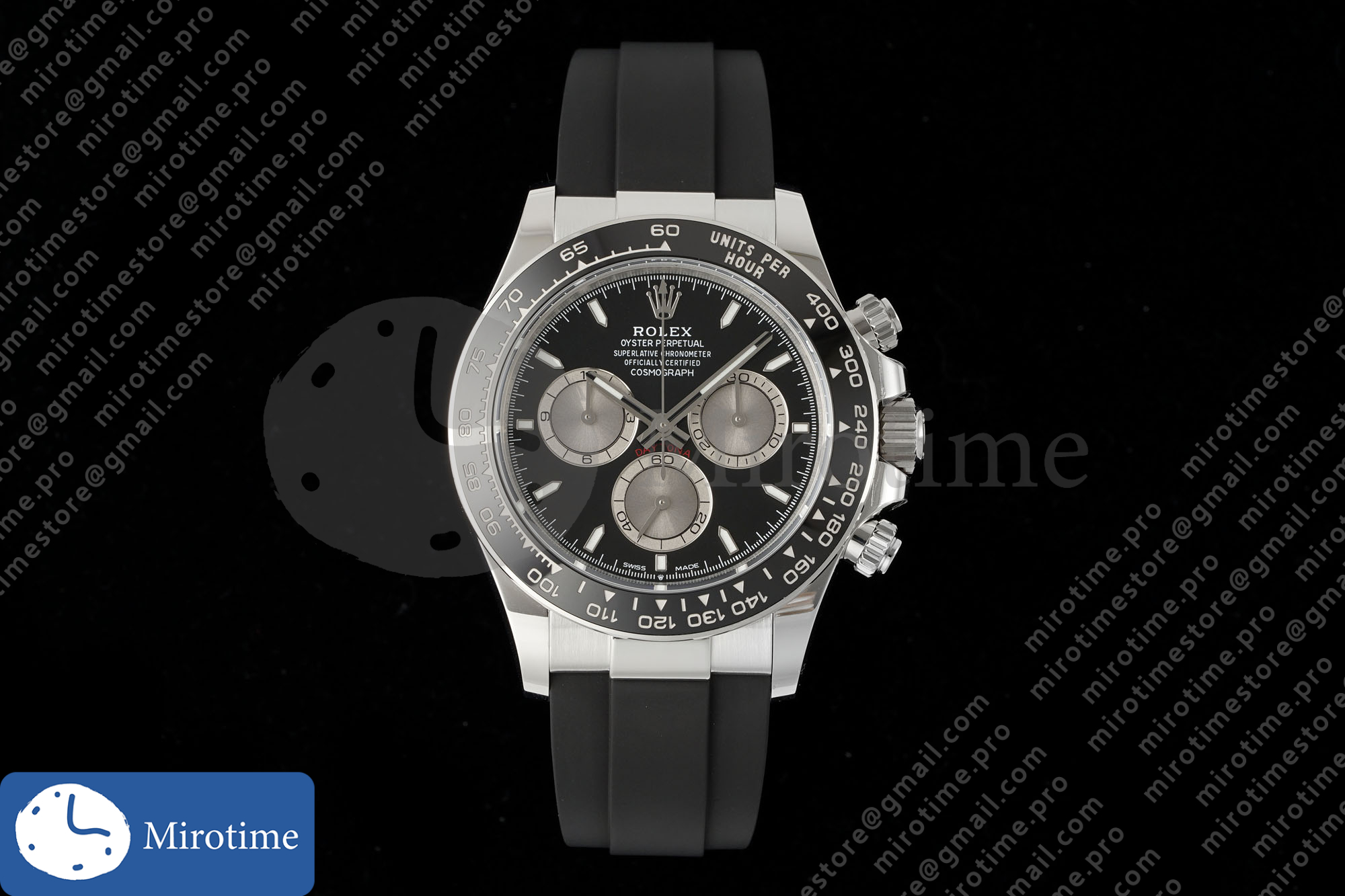 Daytona 126519 RWF 1:1 Best Edition Black/Silver Dial on Oysterflex Strap JH4131 (Free Sprung)