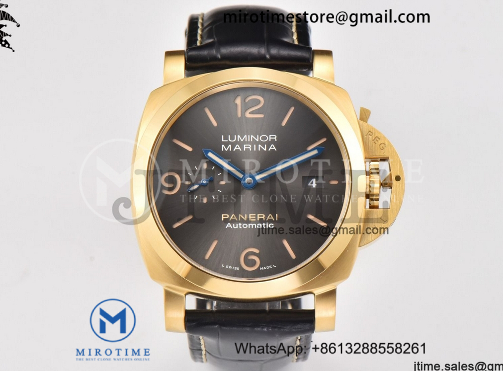 PAM1115 YG VSF 1:1 Best Edition Gray Dial on Black Leather Strap P9010