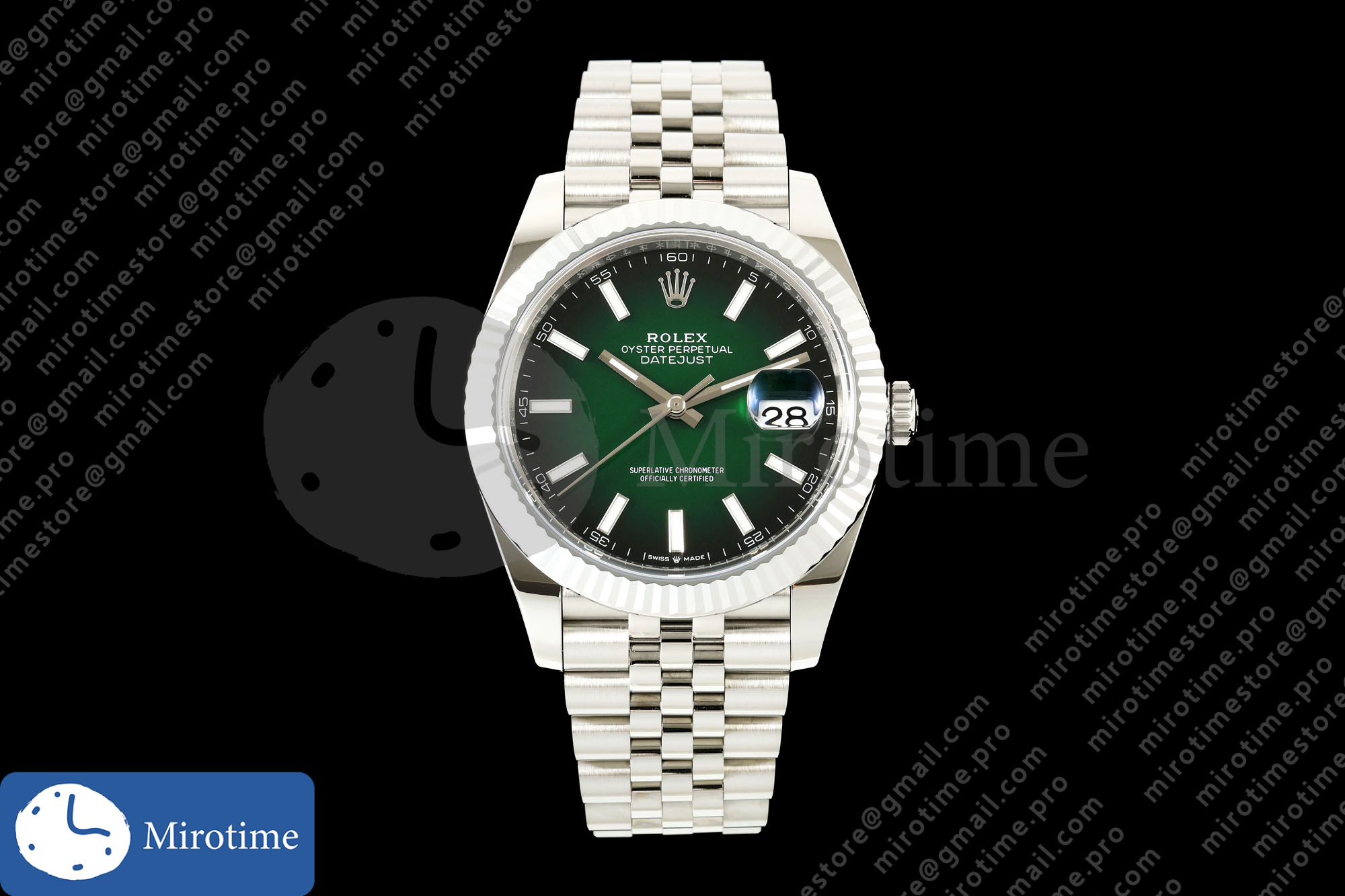 DateJust 41 126334 SEEK 1:1 Best Edition 904L Steel Green Ombre Dial on Jubilee Bracelet VR3235