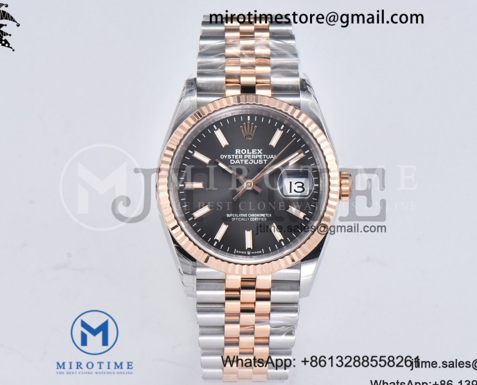 DateJust 36 SS 126231 VSF 1:1 Best Edition 904L Steel Gray Stick Dial on SS/RG Jubilee Bracelet VS3235