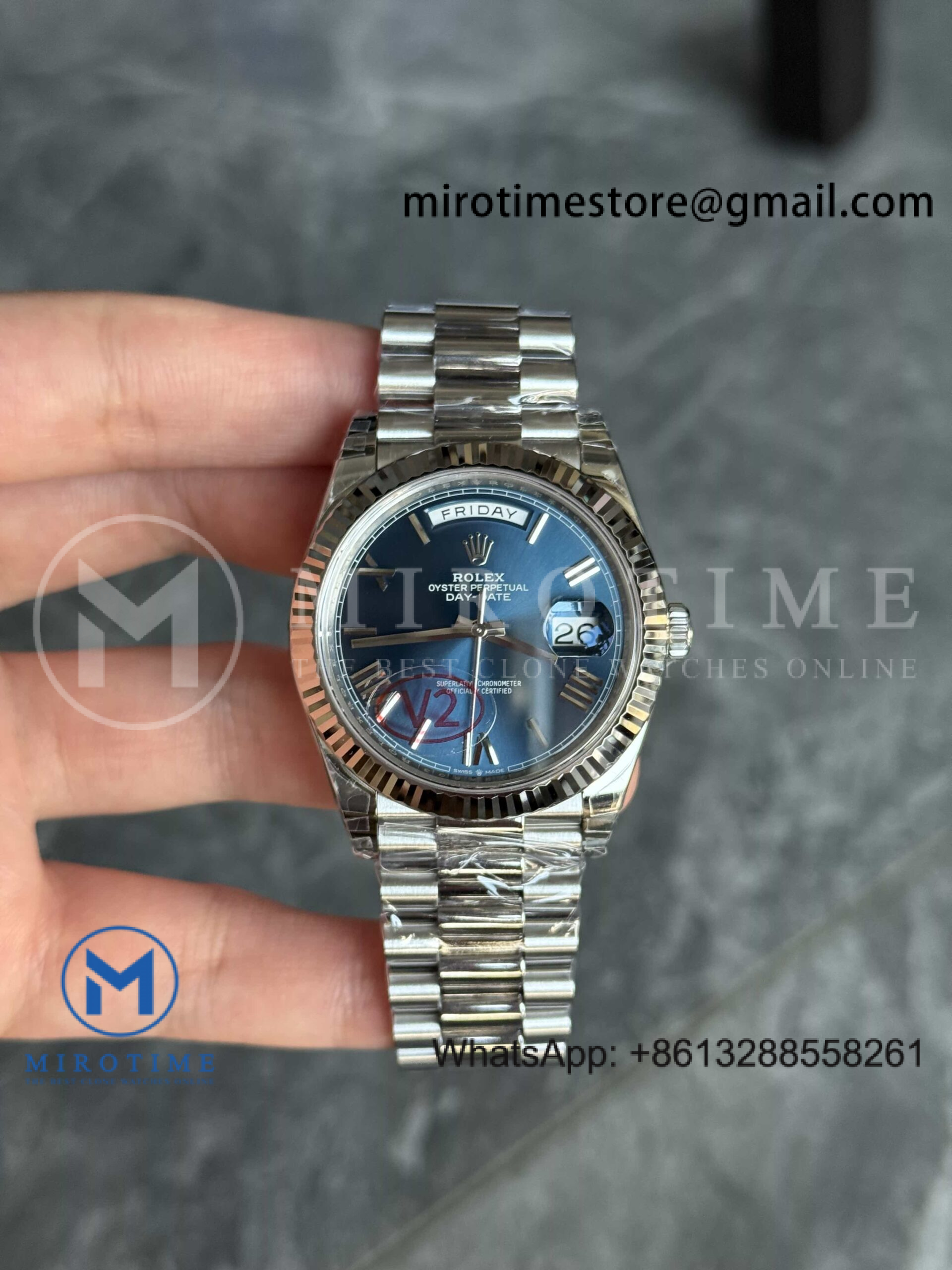DayDate 40 228239 VSF 1:1 Best Edition Blue Roman Dial on President Bracelet VS3255 V2