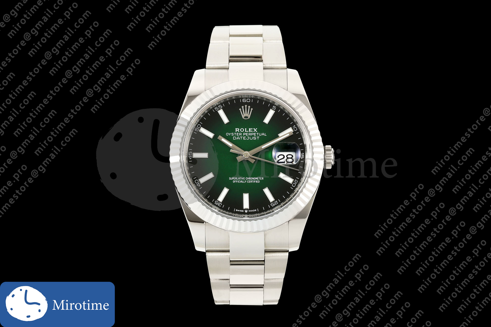 DateJust 41 126334 SEEK 1:1 Best Edition 904L Steel Green Ombre Dial on Oyster Bracelet VR3235