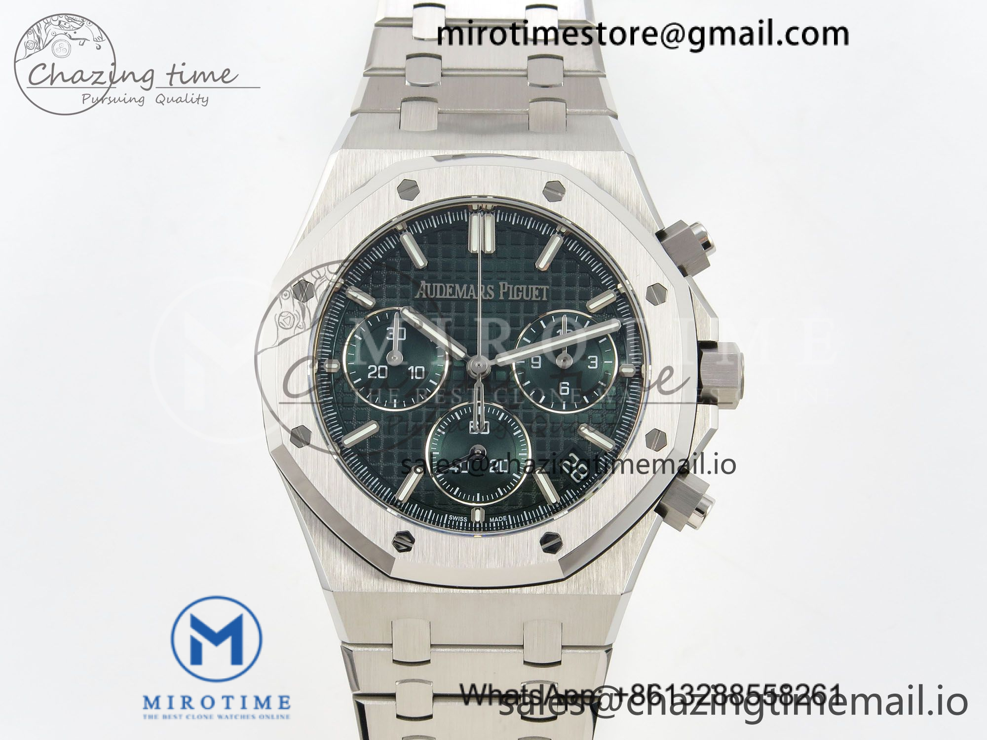 Royal Oak Chrono 26240 SS DDF 1:1 Best Edition Green Dial on SS Bracelet DD4401 Super Clone Gain Weight (SW Dial)