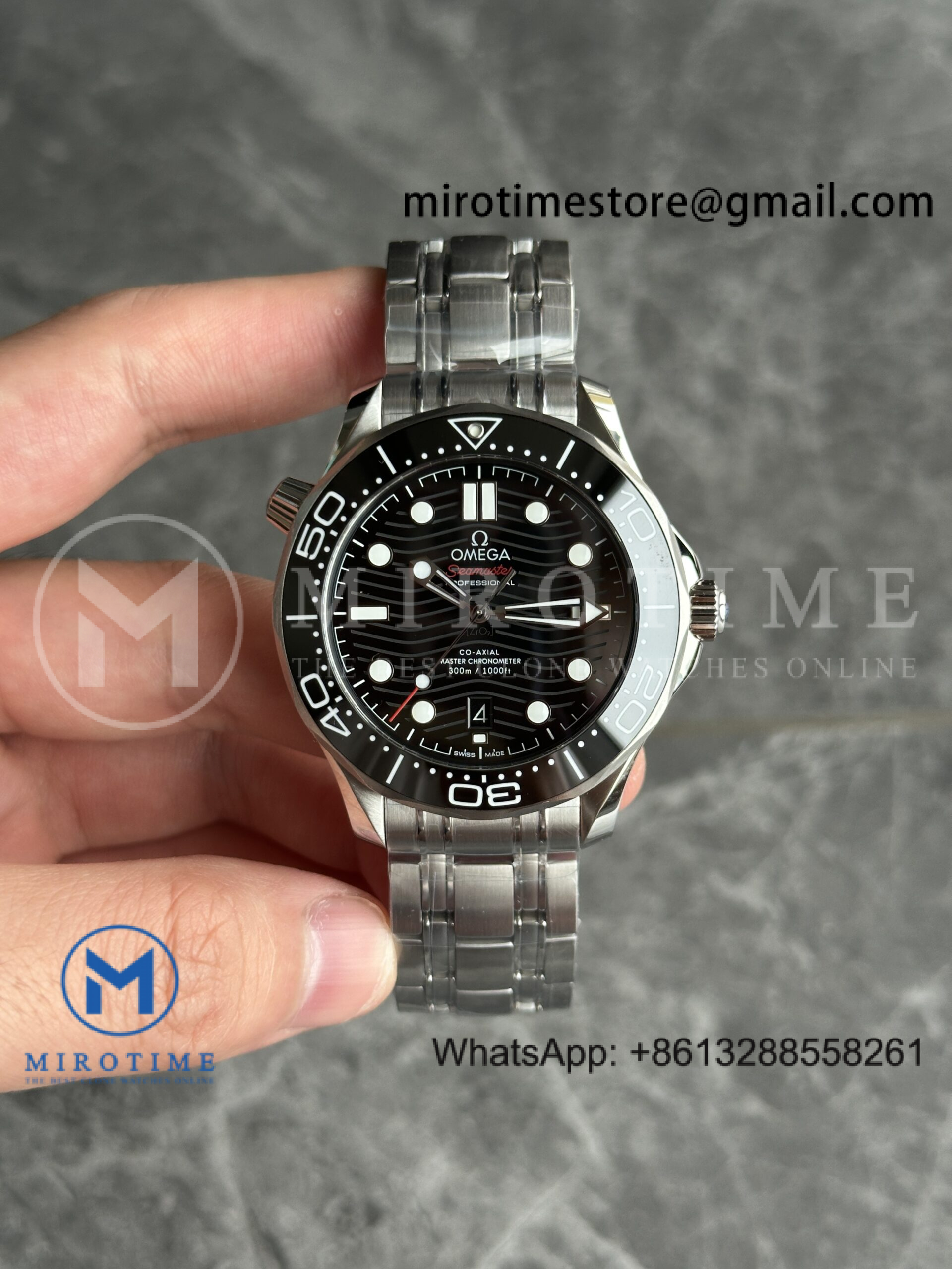 Seamaster Diver 300M VSF 1:1 Best Edition Black Ceramic Black Dial on SS Bracelet VS8800 V4 (Integrated Clone Movement)