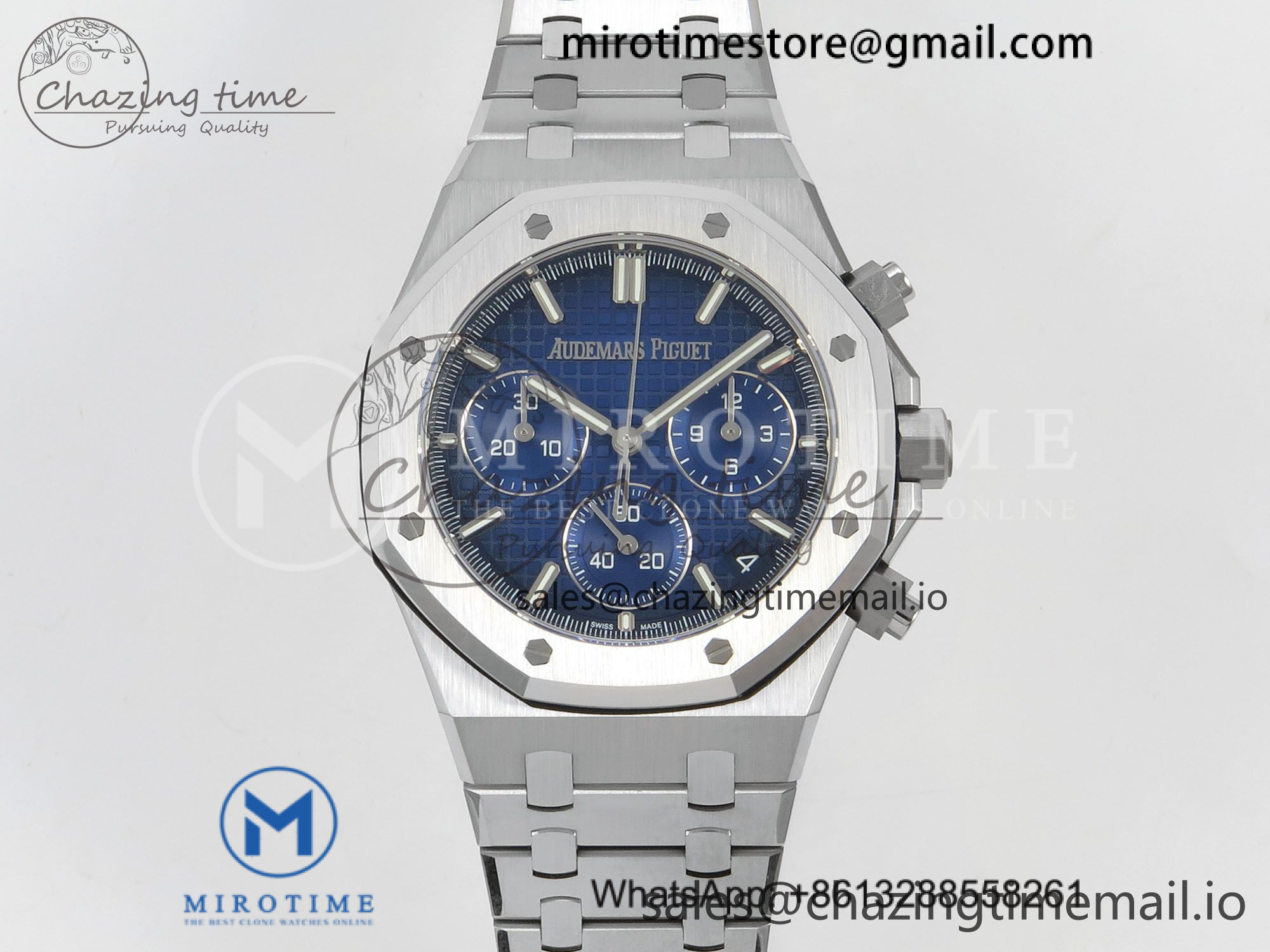 Royal Oak Chrono 26240 SS DDF 1:1 Best Edition Blue Dial on SS Bracelet DD4401 Super Clone Gain Weight (SW Dial)