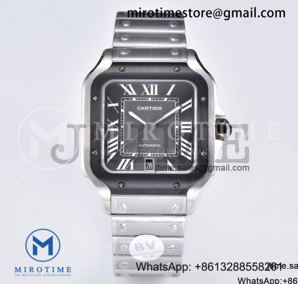 Santos de Cartier XL 40mm SS BVF 1:1 Best Edition Gray Dial on SS Bracelet MIYOTA 9019