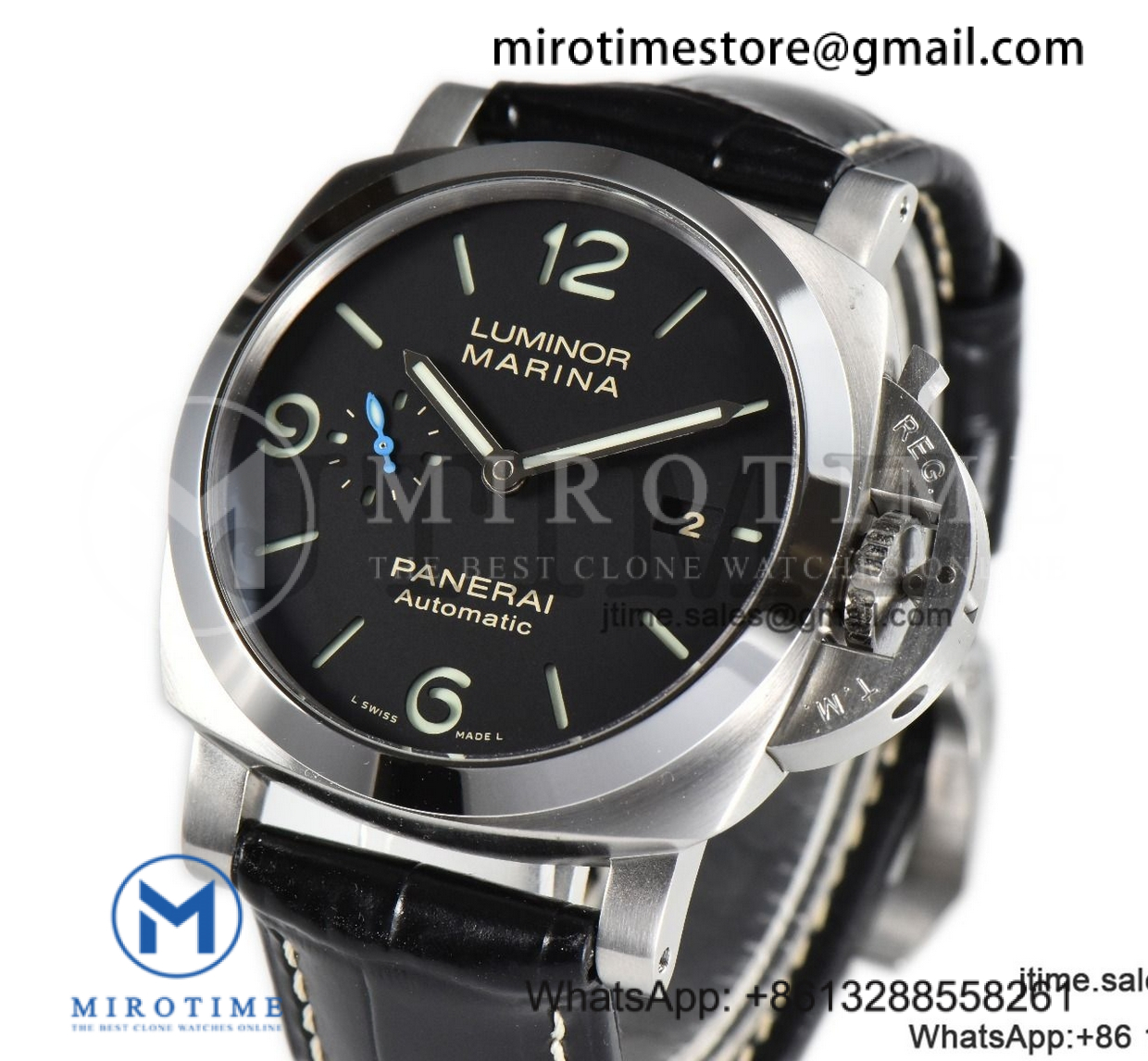 PAM1312 W VSF 1:1 Best Edition Black Dial on Black Leather Strap P.9010 Clone
