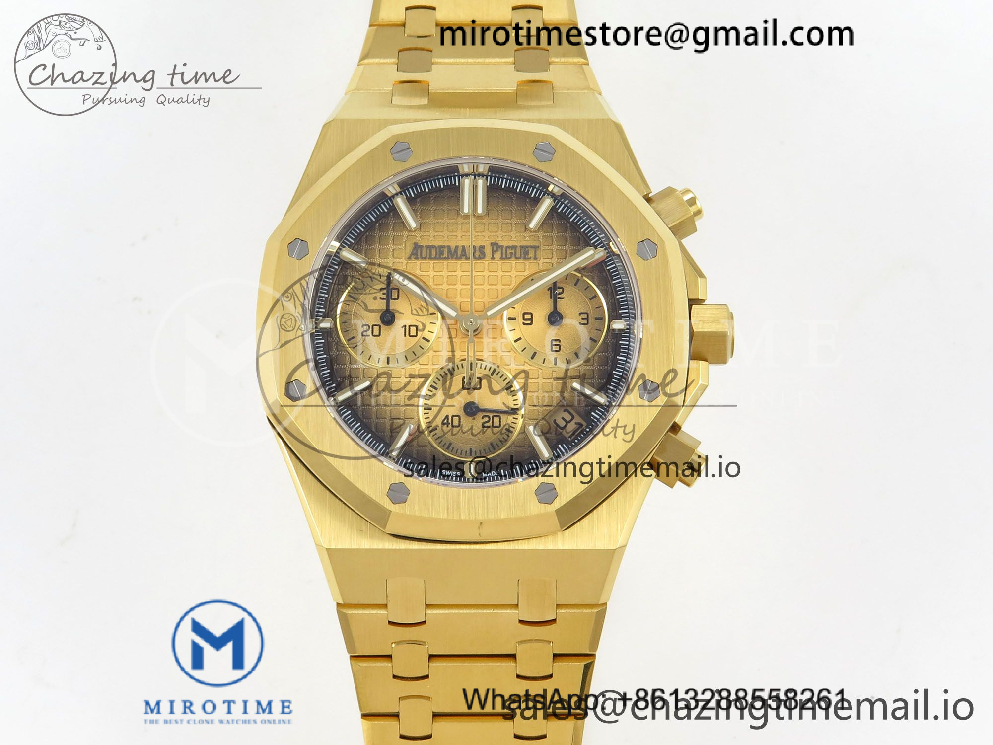 Royal Oak Chrono 26240 YG DDF 1:1 Best Edition YG Dial on YG Bracelet DD4401 Super Clone