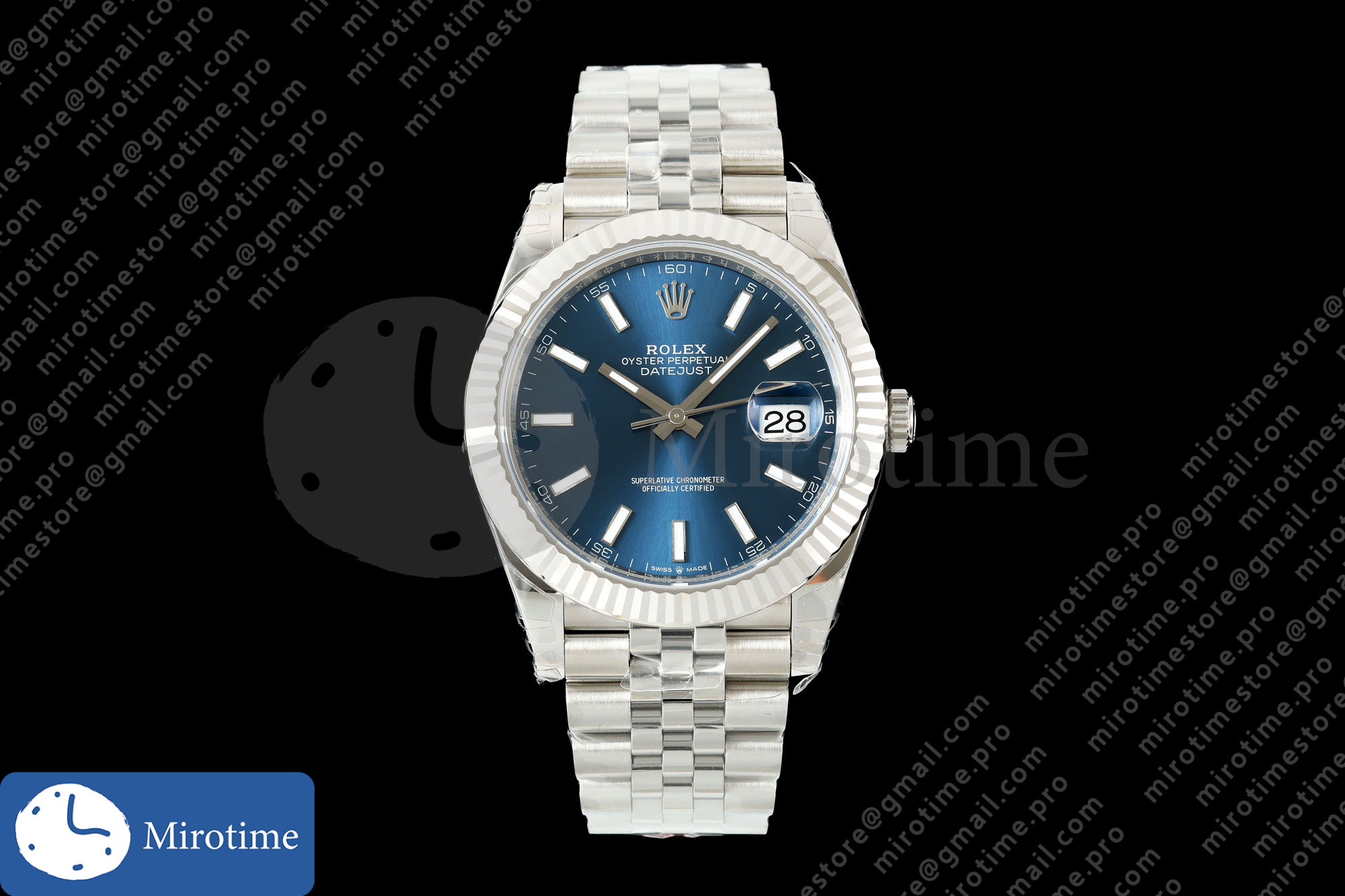 DateJust 41 126334 904L SS VSF 1:1 Best Edition Blue Stick Dial on Jubilee Bracelet VS3235 V3 (Free Sprung)