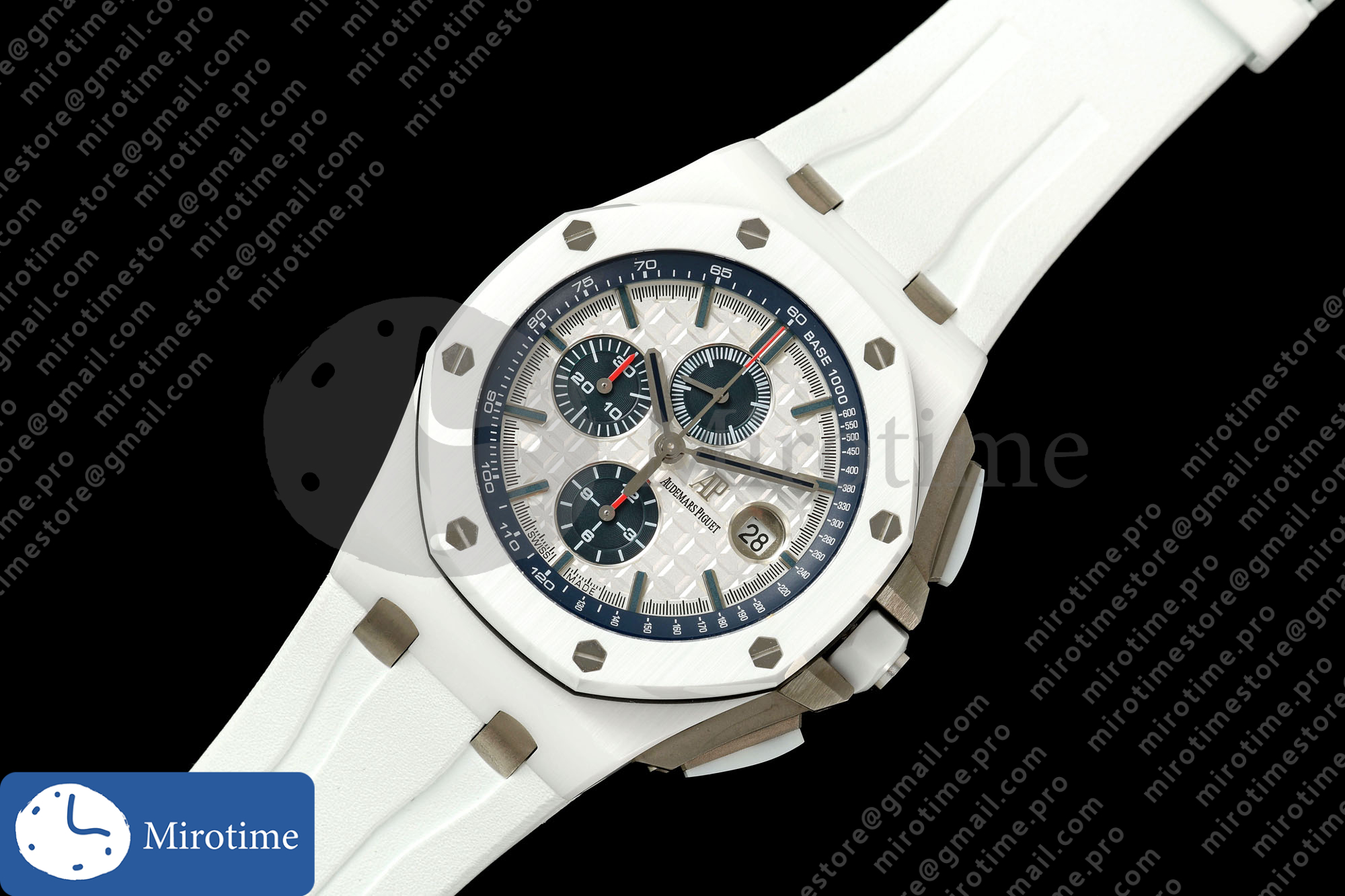 Royal Oak Offshore 44mm White Ceramic JF 1:1 Best Edition White Dial on Rubber Strap A3126 — photo 4