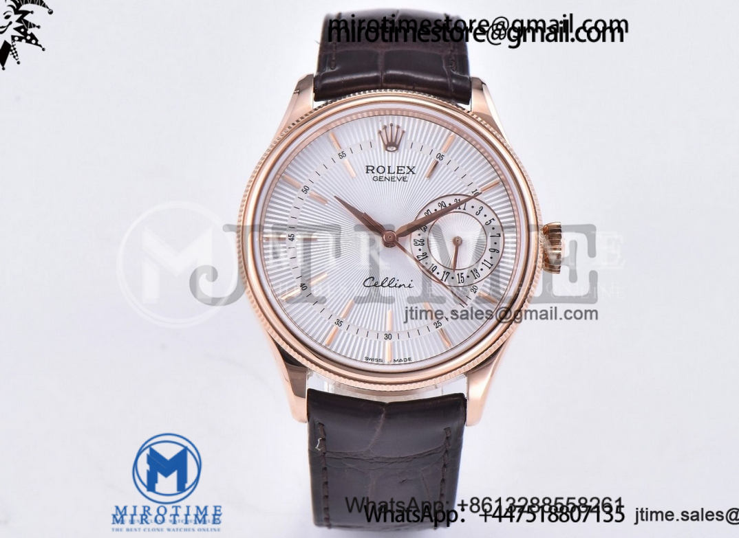 Cellini 50515 RG GMF 1:1 Best Edition White Dial on Brown Leather Strap SA3165