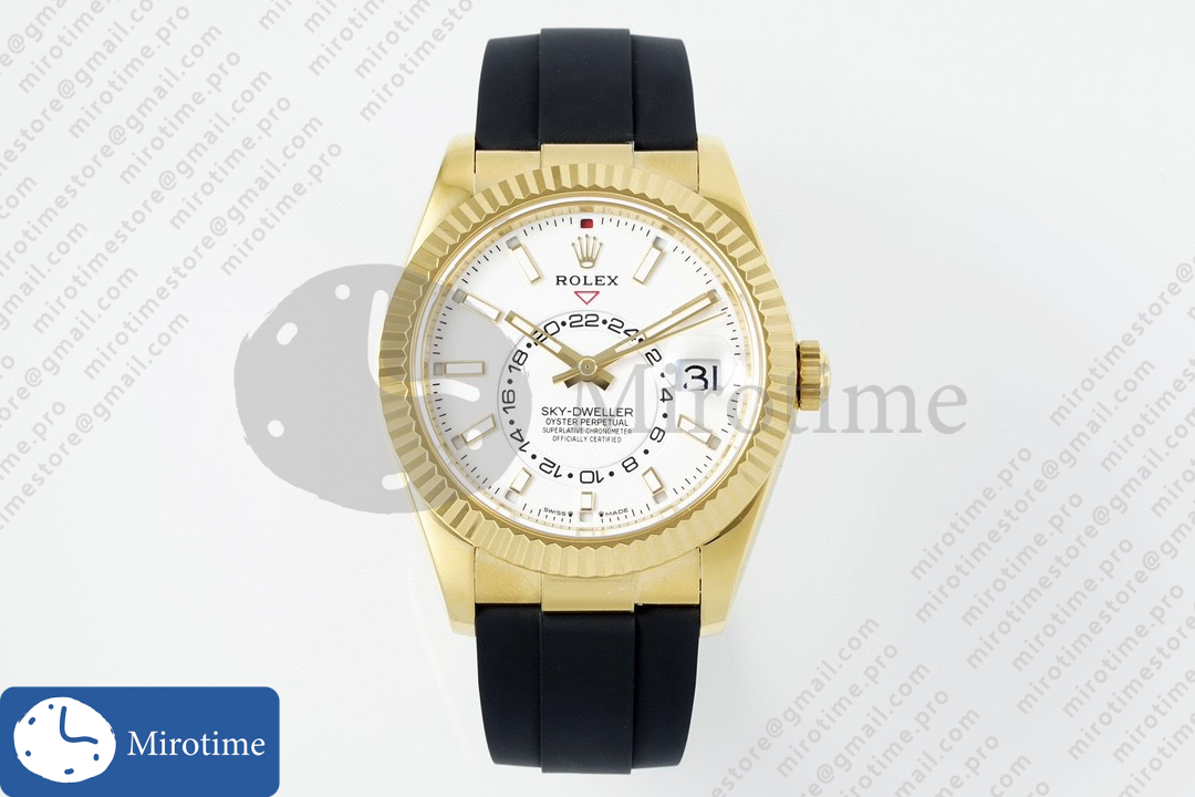 Sky-Dweller 336238 YG ZF 1:1 Best Edition White Dial on Oysterflex Strap A23J (Gain Weight)