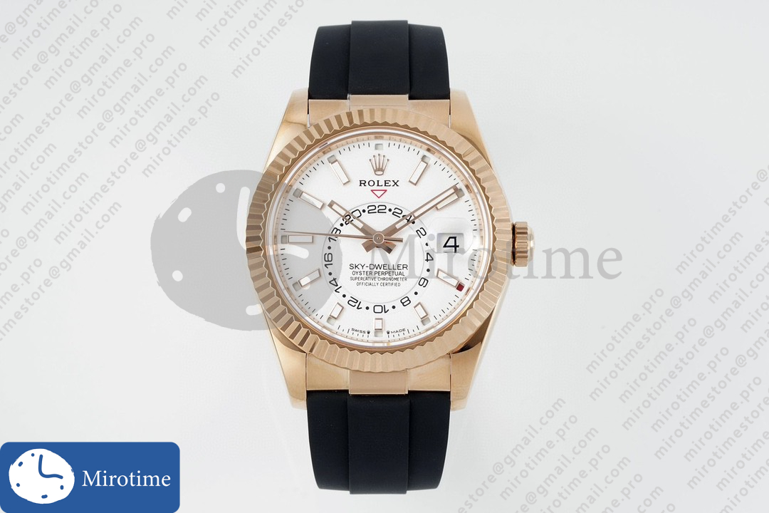 Sky-Dweller 336235 RG ZF 1:1 Best Edition White Dial on Oysterflex Strap A23J (Gain Weight)