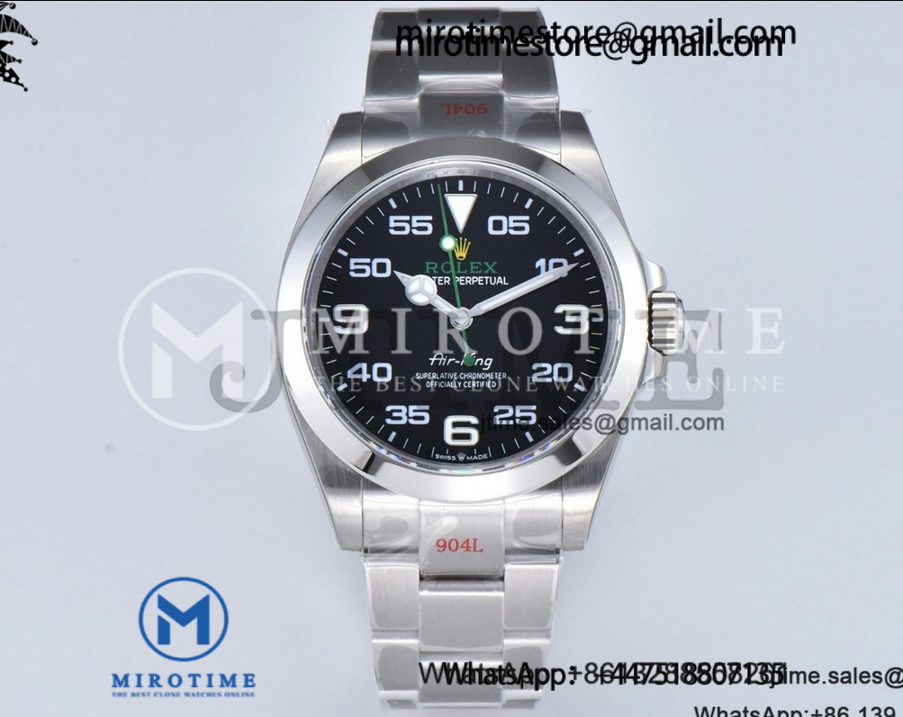 Air-King 126900 40mm SS GMF 1:1 Best Edition Black Dial on SS Bracelet VR3230