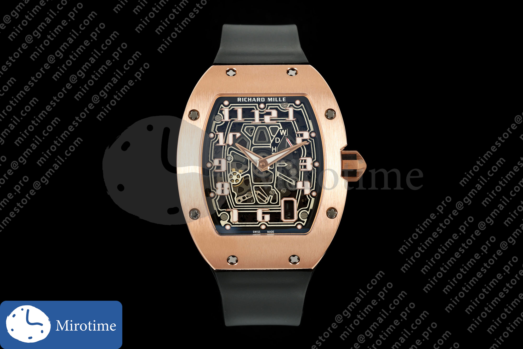 AVF RM67-01 RG Skeleton Dial on Black Rubber Strap CRMA6 Clone