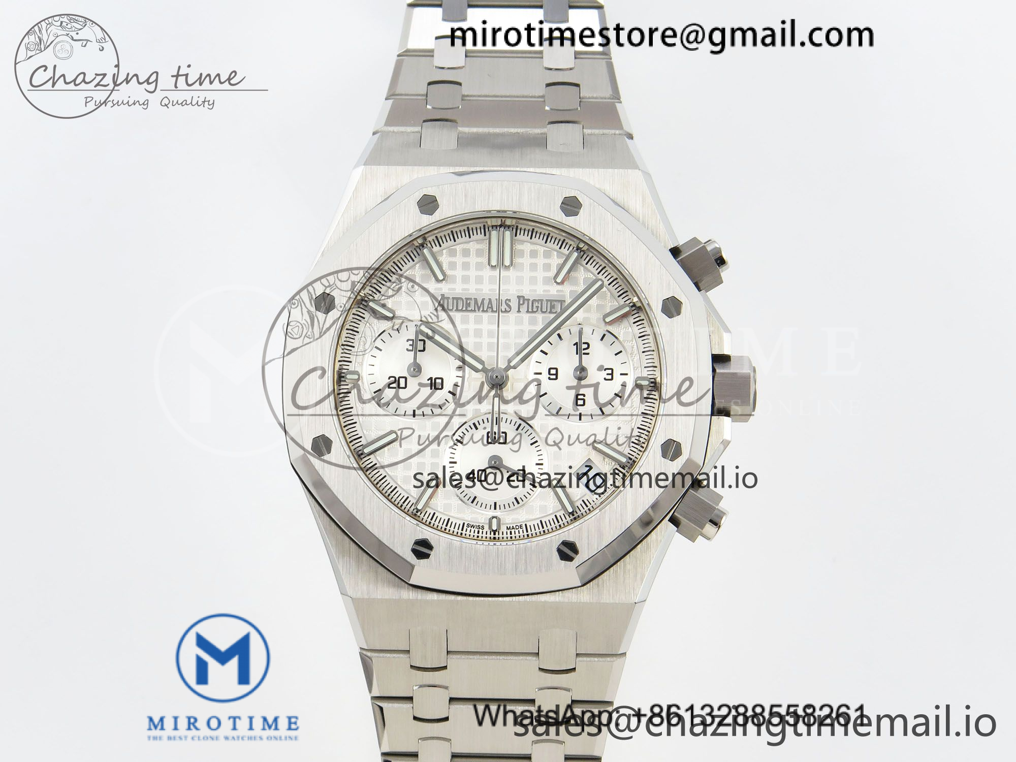 Royal Oak Chrono 26240 SS DDF 1:1 Best Edition Silver Dial on SS Bracelet DD4401 Super Clone Gain Weight (SW Dial)