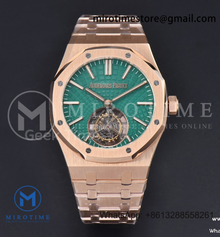 Royal Oak Tourbillon 41mm R8F RG Green Dial RG Bracelet Flying Tourb V2