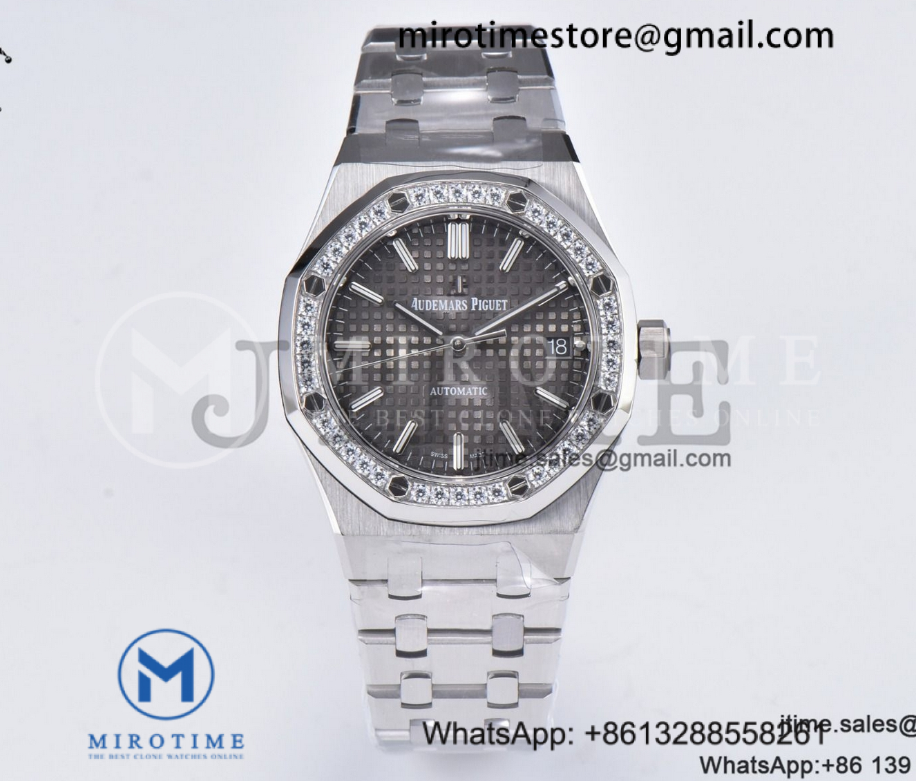 Royal Oak 37mm 15451 SS APSF 1:1 Best Edition Gray Textured Dial on SS Bracelet SA3120 Super Clone