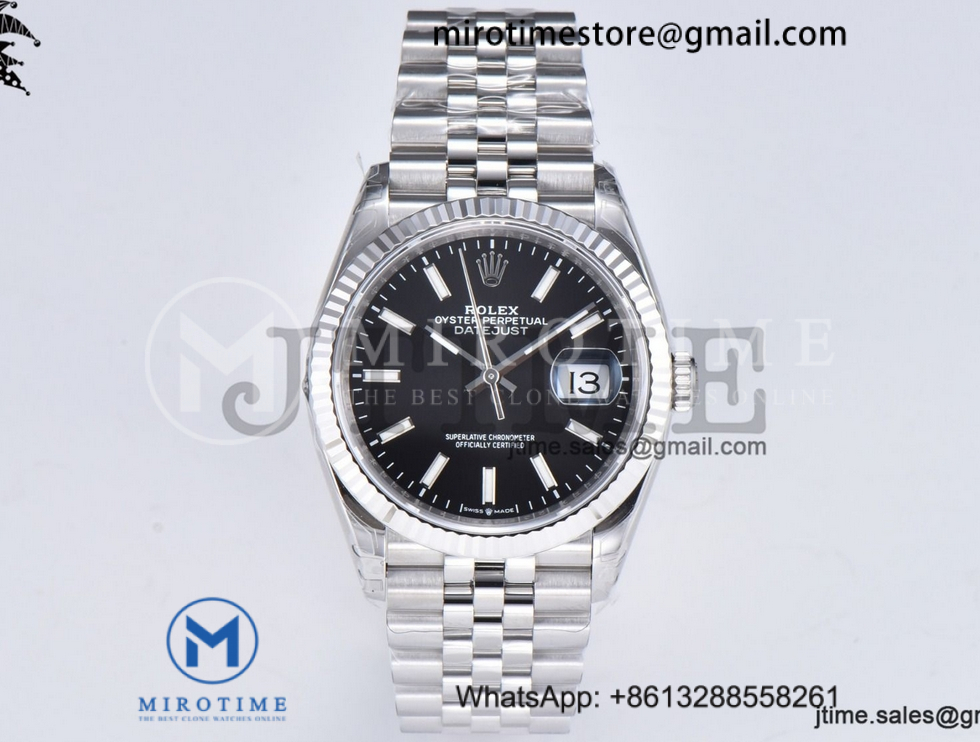 DateJust 36 SS 126234 VSF 1:1 Best Edition 904L Steel Black Stick Dial on Jubilee Bracelet VS3235