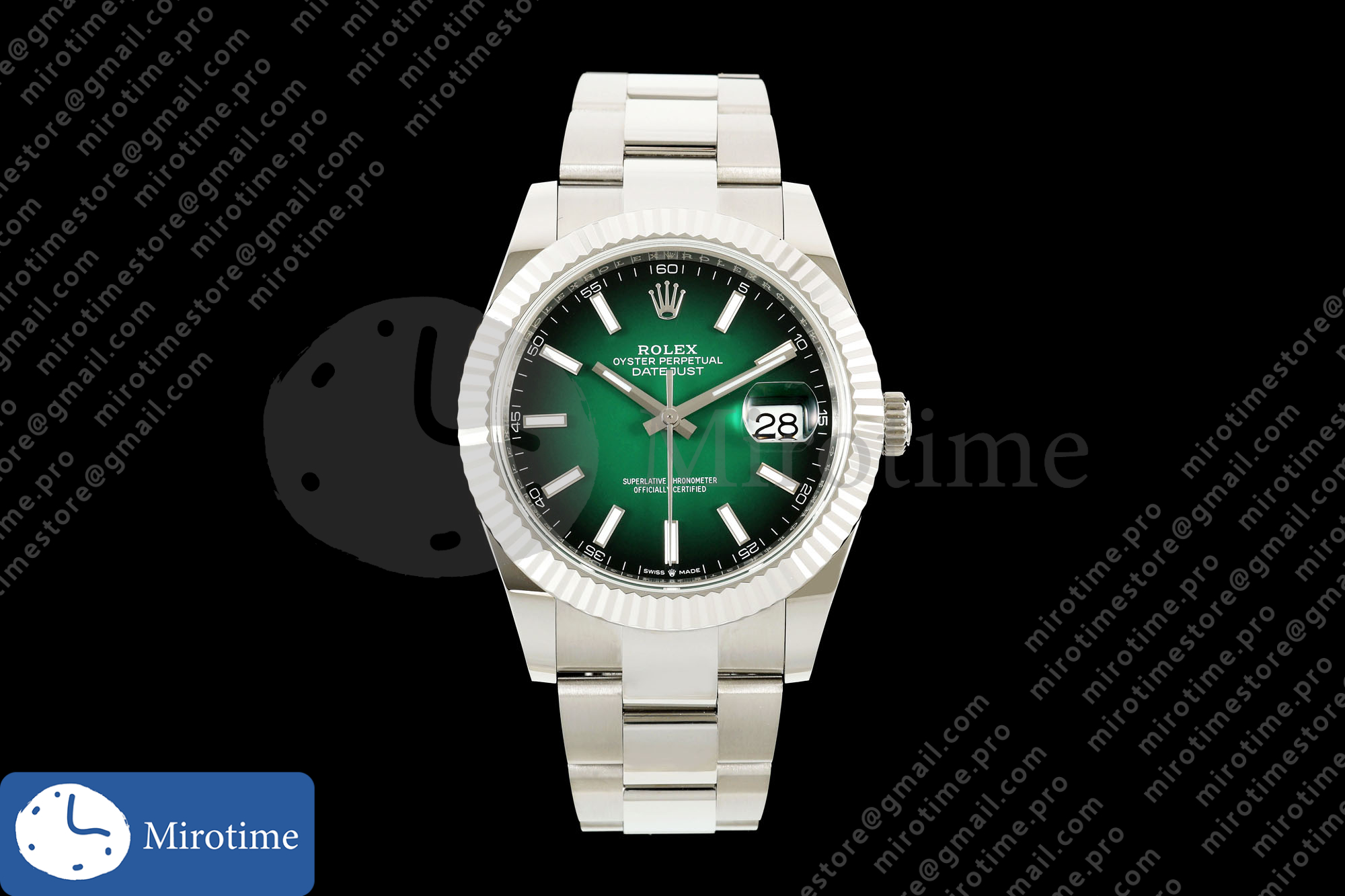 DateJust 41mm 126334 904 SS QF V2 1:1 Green Ombre Dial Stick Marker On Oyster Bracelet SH3235 (Free Sprung)