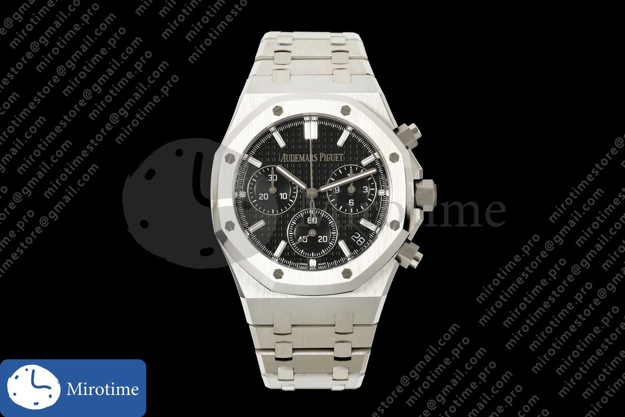 Royal Oak Chrono 26240 SS ZF 1:1 Best Edition Black Dial on SS Bracelet SA4401 Super Clone V2 (Free Sprung)