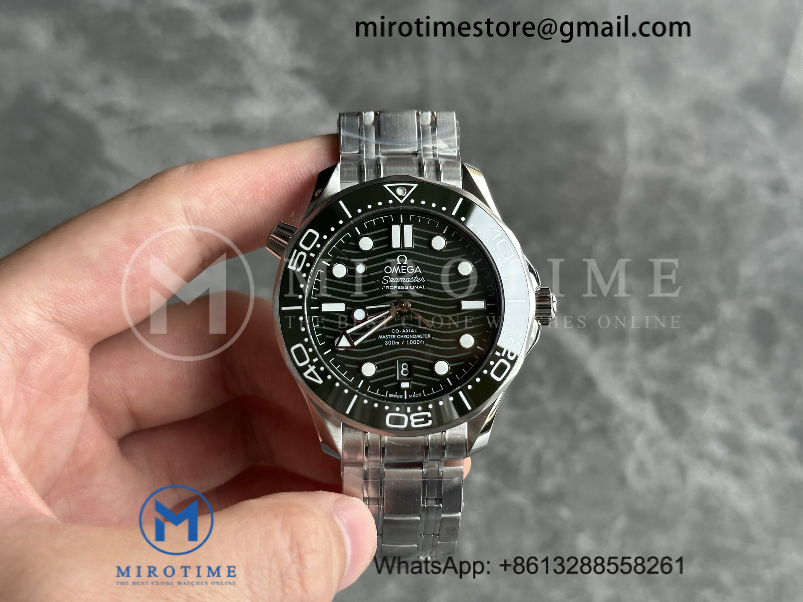 Seamaster Diver 300M VSF 1:1 Best Edition Green Ceramic Green Dial on SS Bracelet VS8800 V4 (Integrated Clone Movement)