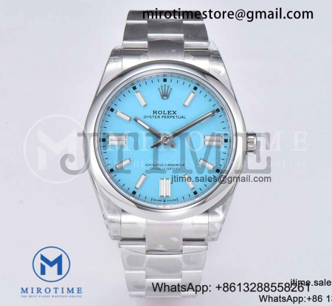 Oyster Perpetual 124300 41mm VSF 1:1 Best Edition 904L Steel Tiffany Blue Dial VS3235