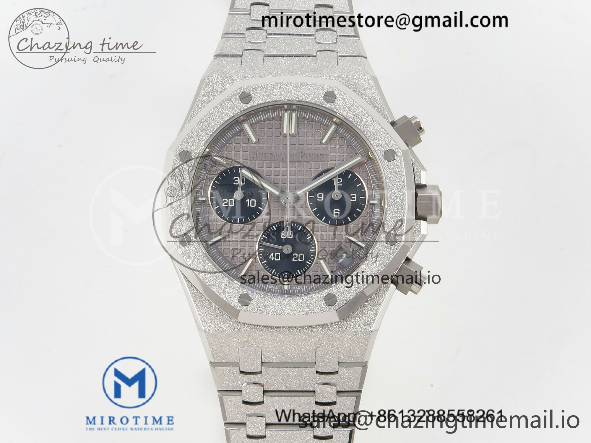 Royal Oak Chrono 26240 Frosted SS DDF 1:1 Best Edition Black/White Dial on SS Bracelet DD4401 Super Clone